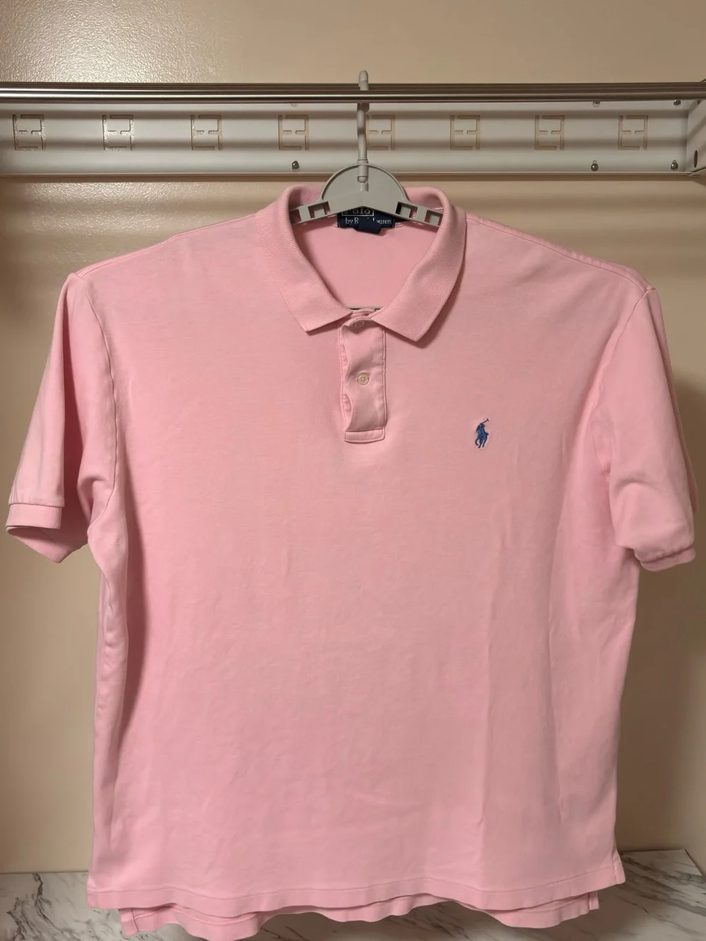 Ralph Lauren Pink Short-Sleeve Polo with Blue Pony